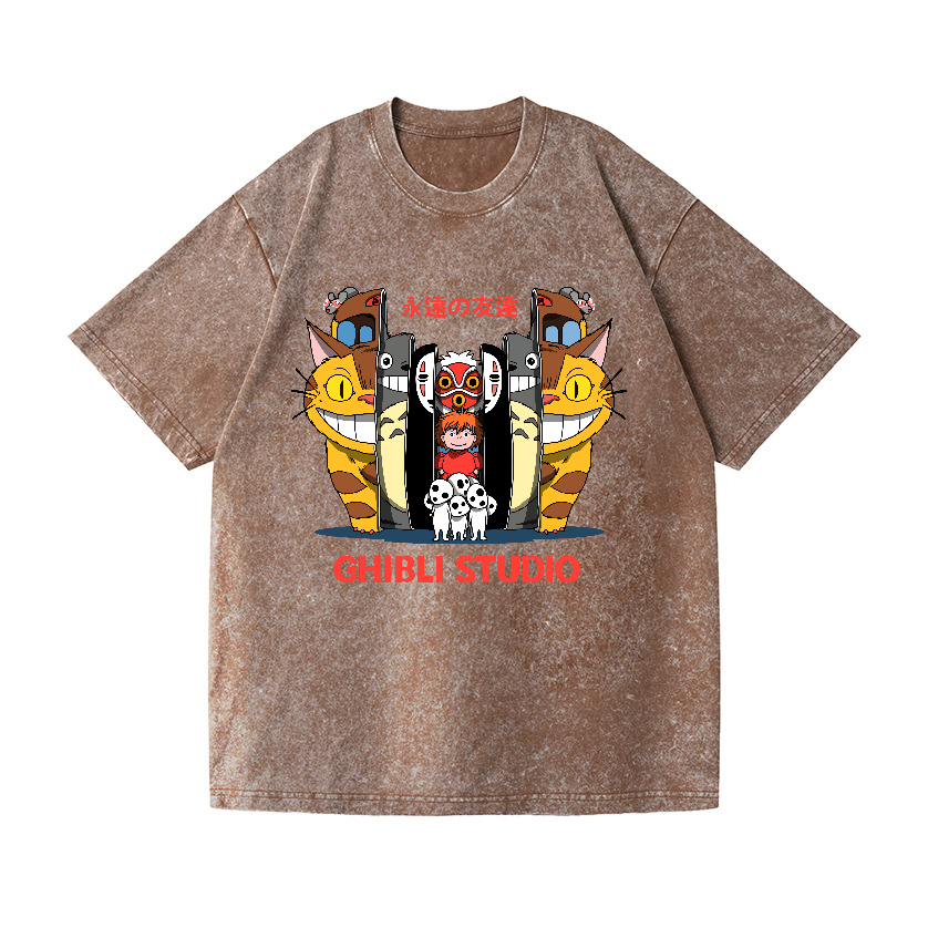 Ghibli Anime Vintage Wash Japanese Design T-Shirt