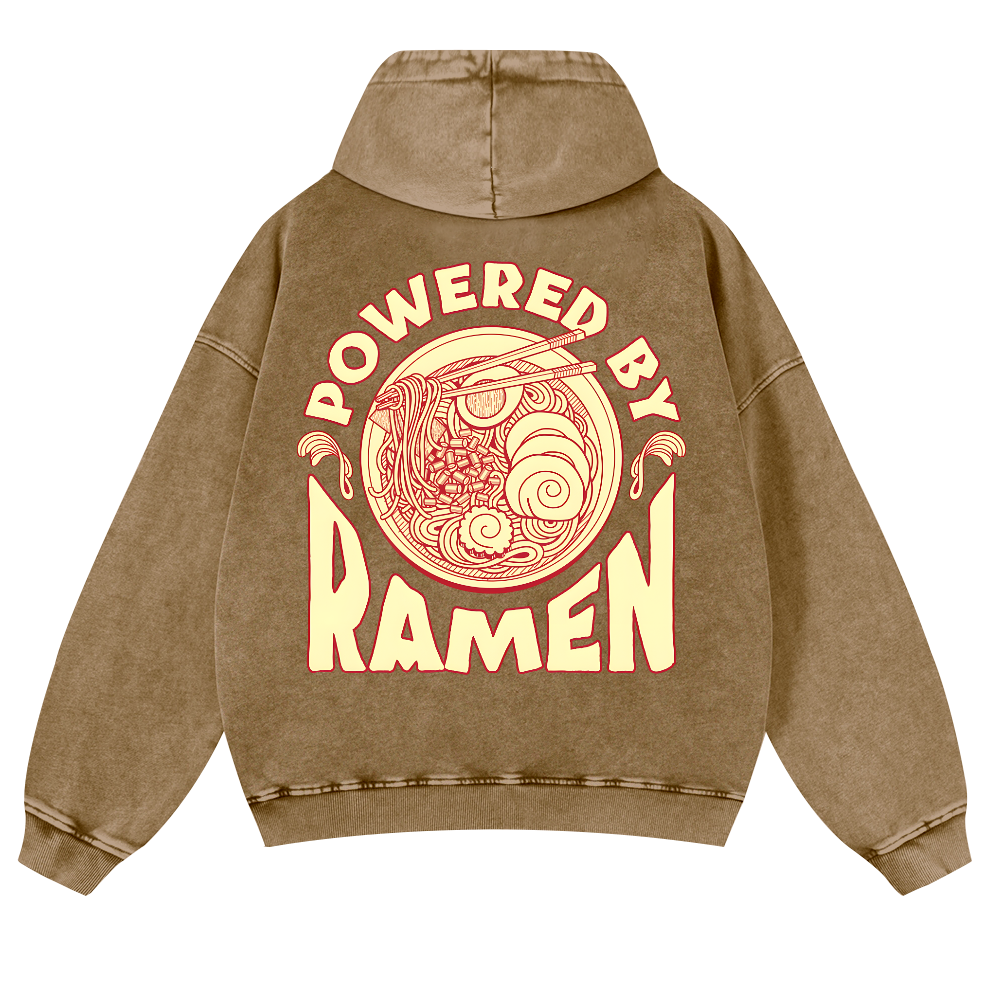 Ramen Vintage Washed Cotton Back Art Hoodie