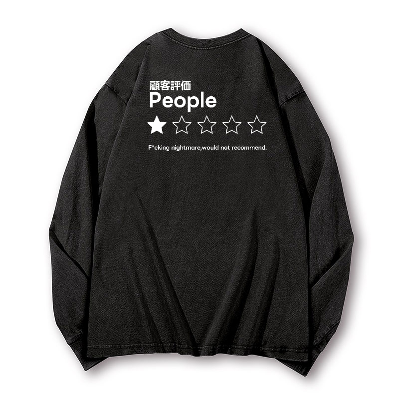 People Vintage Washed Cotton Back Art Long-sleeve T-shirt