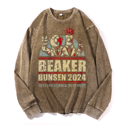 Beaker Bunsen 2024Vintage Cotton Wash Crewneck Sweatshirt