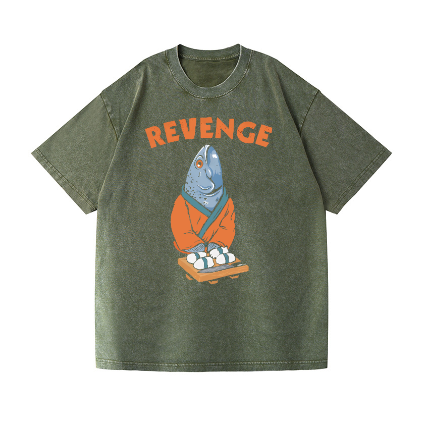 Revenge Fish Vintage Wash Japanese Design T-Shirt