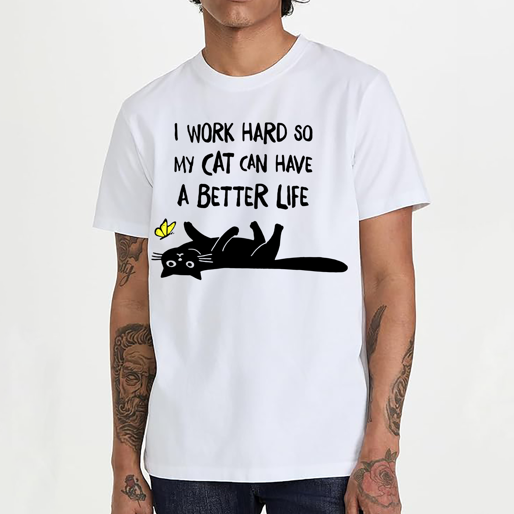 I Work Hard So Cat Japanese Style Classic Tee