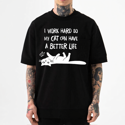 I Work Hard So Cat Japanese Style Classic Tee