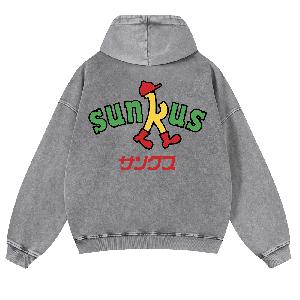 Circle K Sunkus Vintage Washed Cotton Back Art Hoodie