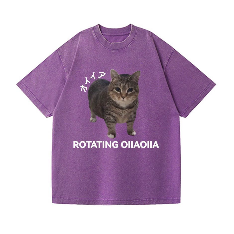 OIIA Cat Vintage Wash Japanese Design T-Shirt