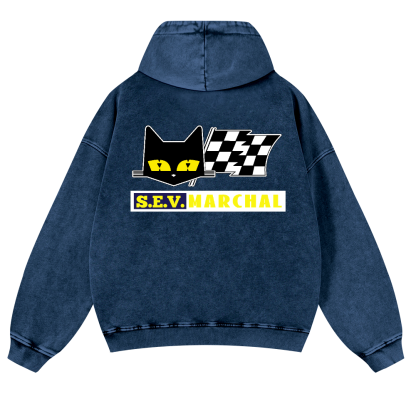 S.E.V Marchal Vintage Washed Cotton Back Art Hoodie