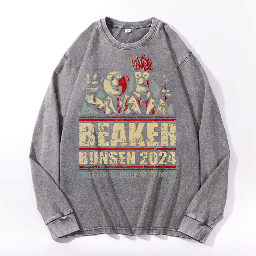 Beaker Bunsen 2024Vintage Cotton Wash Crewneck Sweatshirt