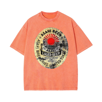Asahi Beer Vintage Wash Japanese Design T-Shirt