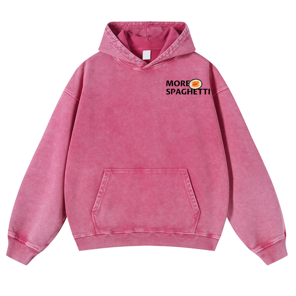 Spaghetti Cat Vintage Washed Cotton Back Art Hoodie