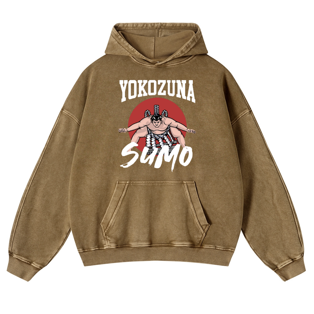 Yokozuna The Highest Honor in Sumo Vintage Washed Thick Cotton Hoodie