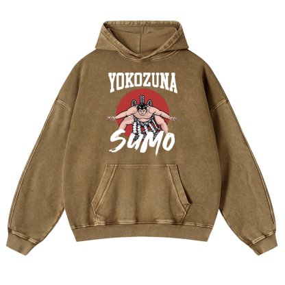 Yokozuna The Highest Honor in Sumo Vintage Washed Thick Cotton Hoodie