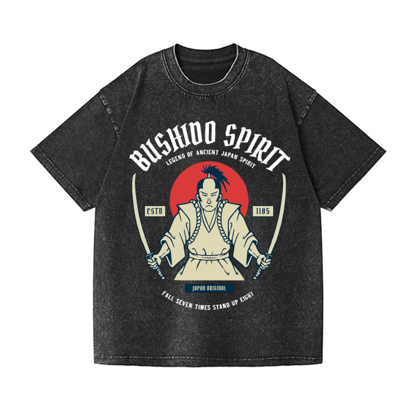 Bushido Spirit Vintage Wash Japanese Design T-Shirt