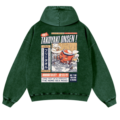 Octopus Vintage Washed Cotton Back Art Hoodie