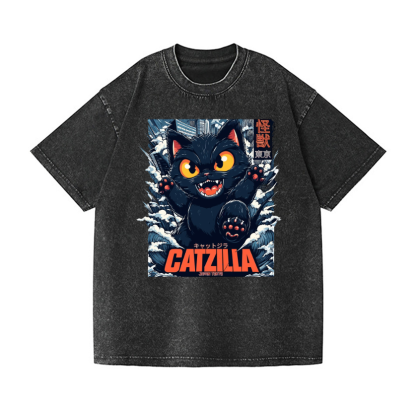Catzilla Vintage Wash Japanese Design T-Shirt