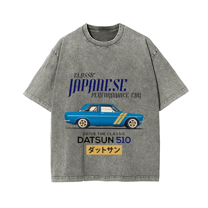 Nissan Datsun 510 Vintage Wash Japanese Design T-Shirt