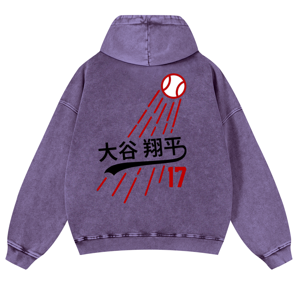 Shohei Ohtani Vintage Washed Cotton Back Art Hoodie