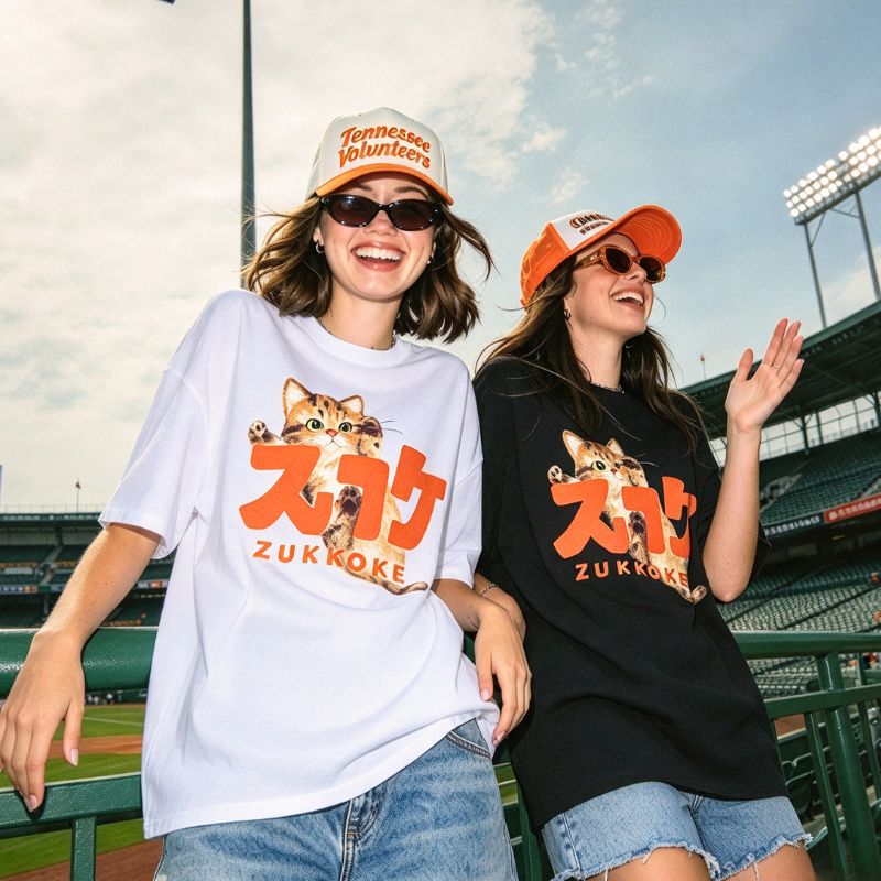 Fall Over Cat Japanese Style Classic Tee