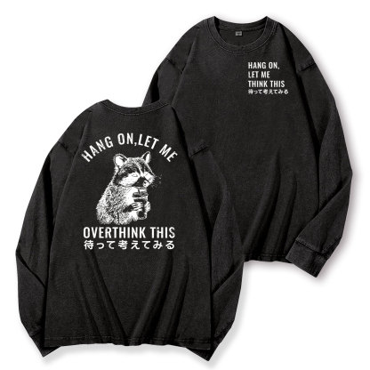 Racoons Vintage Washed Cotton Back Art Long-sleeve T-shirt