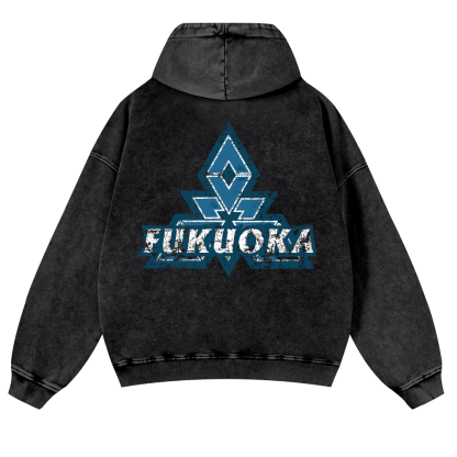 Fukuoka Vintage Washed Cotton Back Art Hoodie