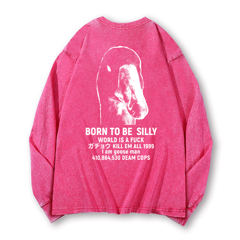 Goose Vintage Washed Cotton Back Art Long-sleeve T-shirt