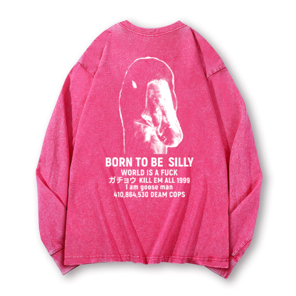 Goose Vintage Washed Cotton Back Art Long-sleeve T-shirt