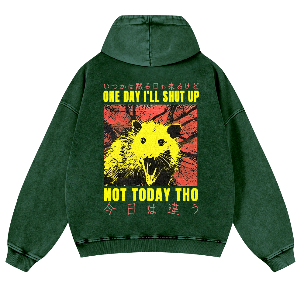 No Silence Today Vintage Washed Cotton Back Art Hoodie