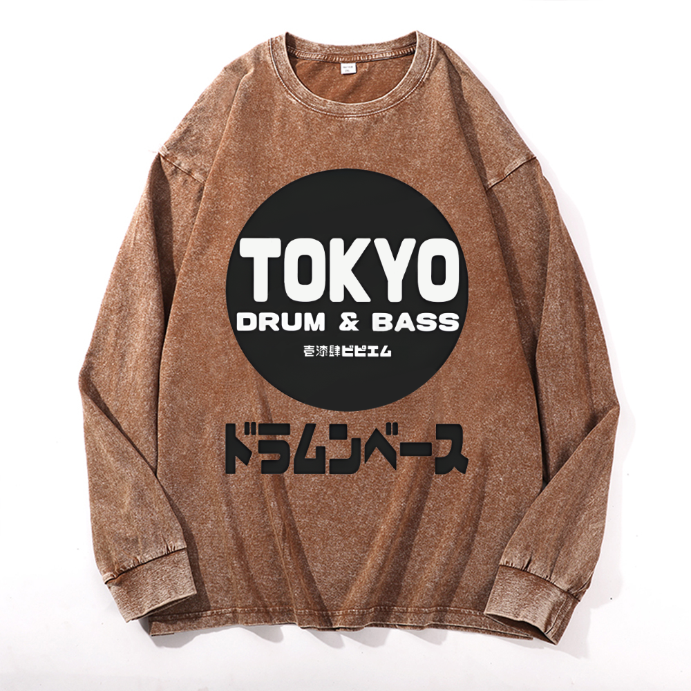 Tokyo Vintage Cotton Wash Crewneck Sweatshirt
