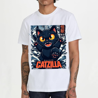 Catzilla Cat Godzilla Japanese Style Classic Tee