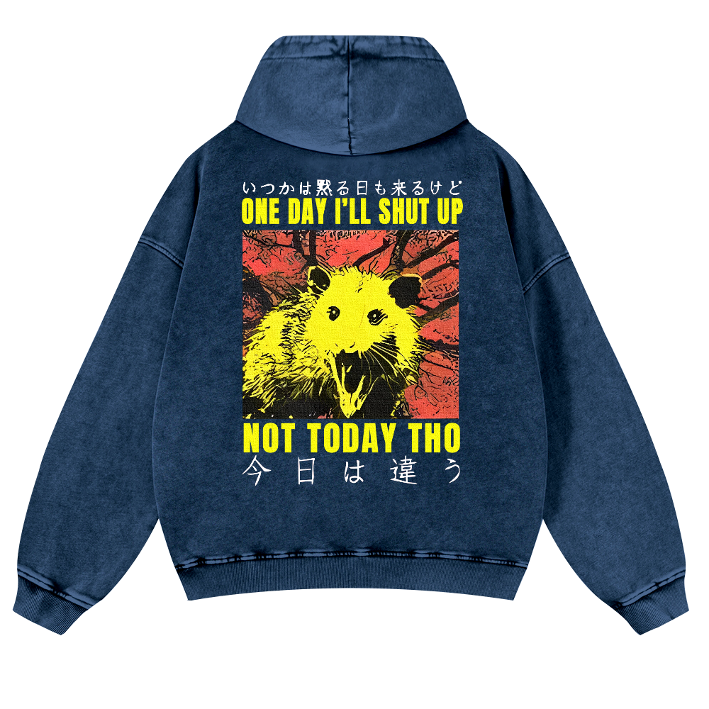 No Silence Today Vintage Washed Cotton Back Art Hoodie