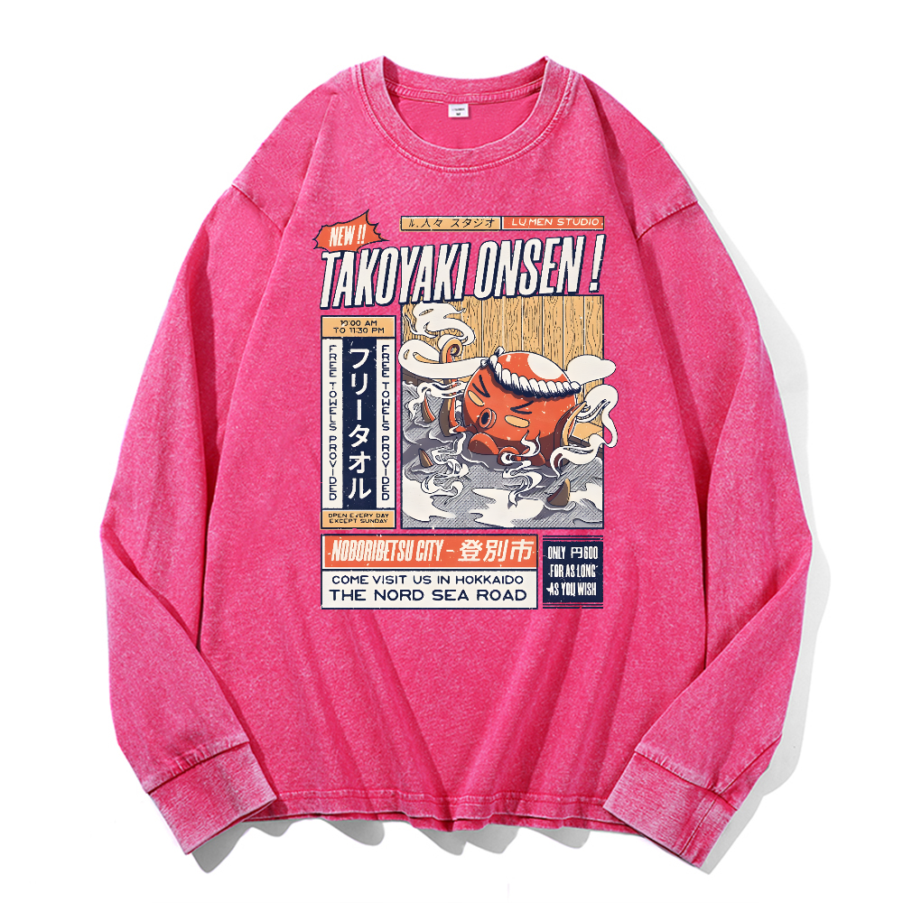 Takoyaki Vintage Cotton Wash Crewneck Sweatshirt