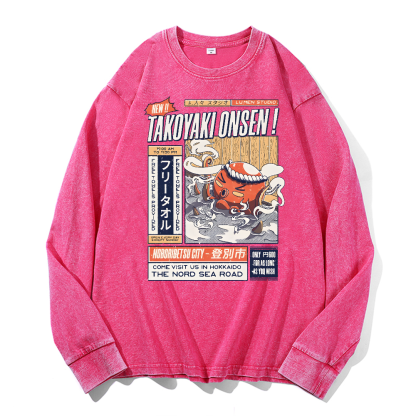 Takoyaki Vintage Cotton Wash Crewneck Sweatshirt