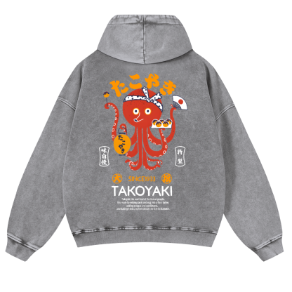 Takoyaki Octopus Vintage Washed Cotton Back Art Hoodie