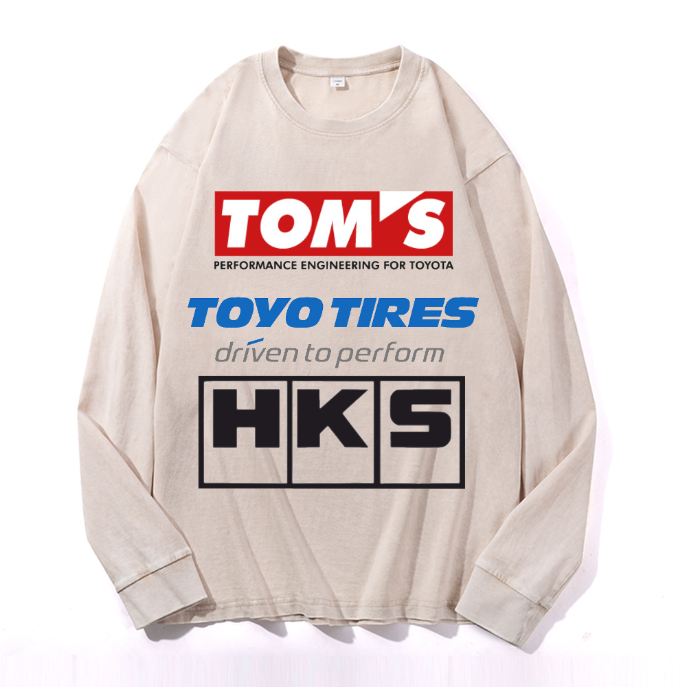 Tom's, Toyo Tires, HKS Vintage Cotton Wash Crewneck Sweatshirt