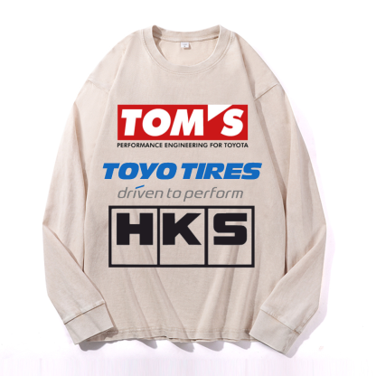 Tom's, Toyo Tires, HKS Vintage Cotton Wash Crewneck Sweatshirt