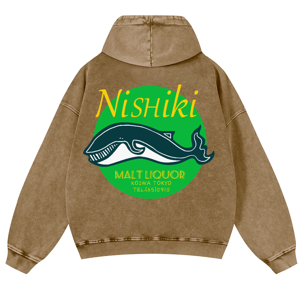 Nishiki Vintage Washed Cotton Back Art Hoodie