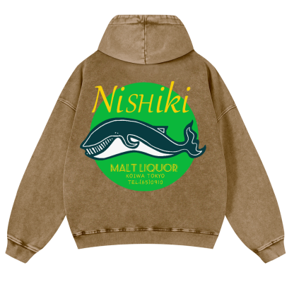 Nishiki Vintage Washed Cotton Back Art Hoodie