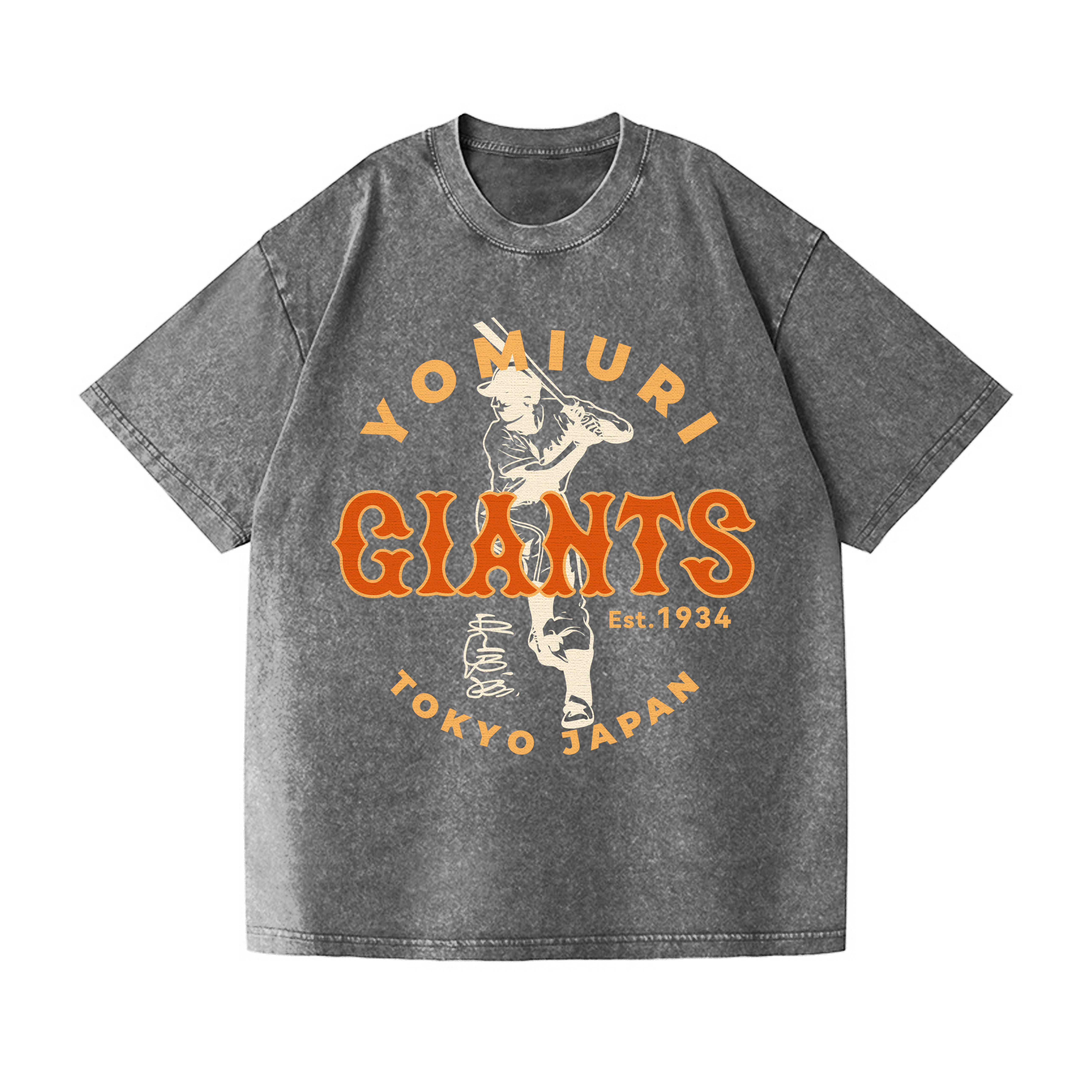 Tokyo Yomiuri Giants Baseball Japan Vintage Wash Japanese Design T-Shirt