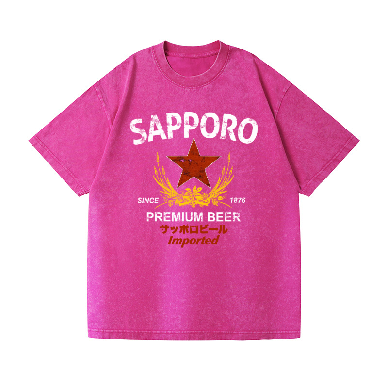 Sapporo Beer Vintage Wash Japanese Design T-Shirt