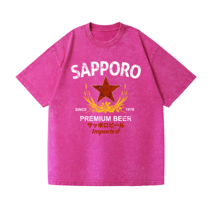 Sapporo Beer Vintage Wash Japanese Design T-Shirt
