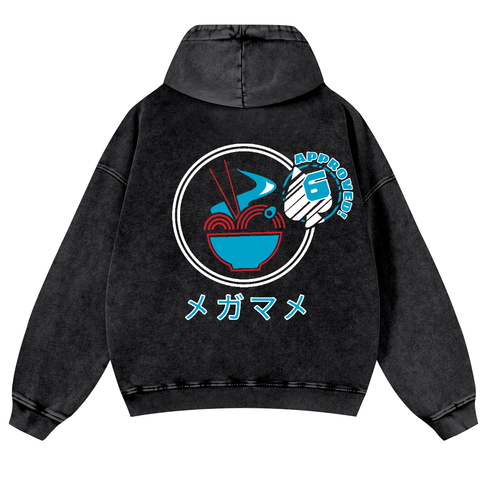 Ramen Vintage Washed Cotton Back Art Hoodie