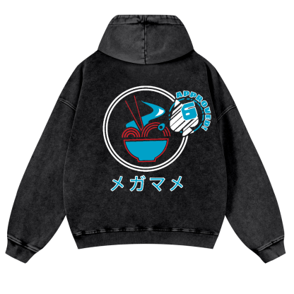 Ramen Vintage Washed Cotton Back Art Hoodie