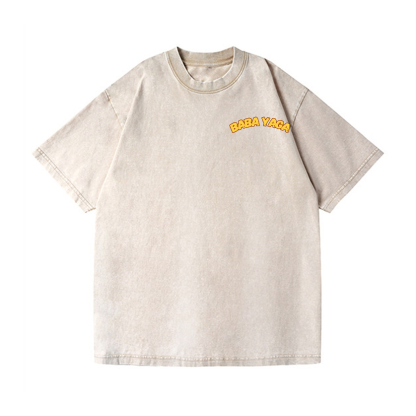 Baba Yaga Vintage Wash Japanese Design Back Art T-Shirt