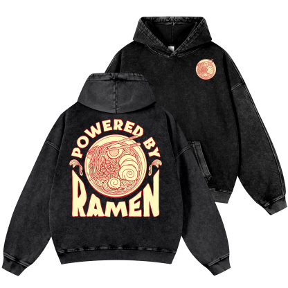 Ramen Vintage Washed Cotton Back Art Hoodie
