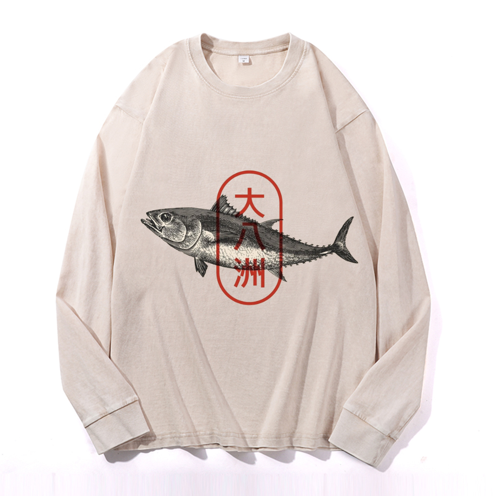 Great Eight Islands of Japan Vintage Cotton Wash Crewneck Sweatshirt