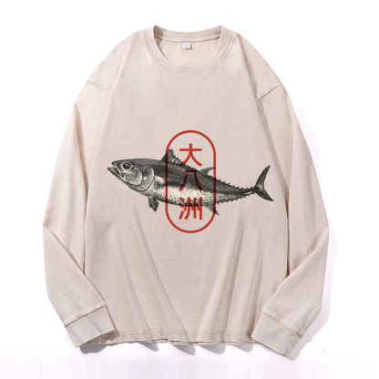 Great Eight Islands of Japan Vintage Cotton Wash Crewneck Sweatshirt