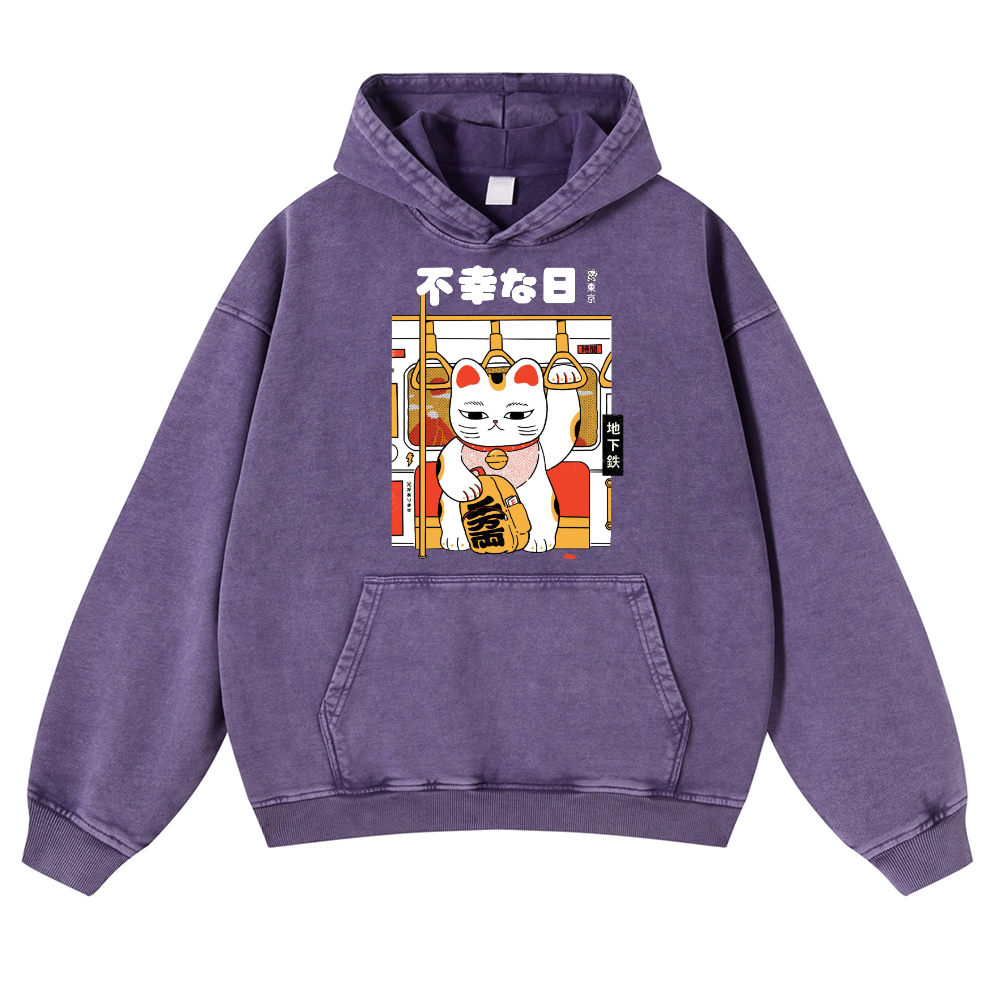 Unlucky Day Vintage Washed Thick Cotton Hoodie