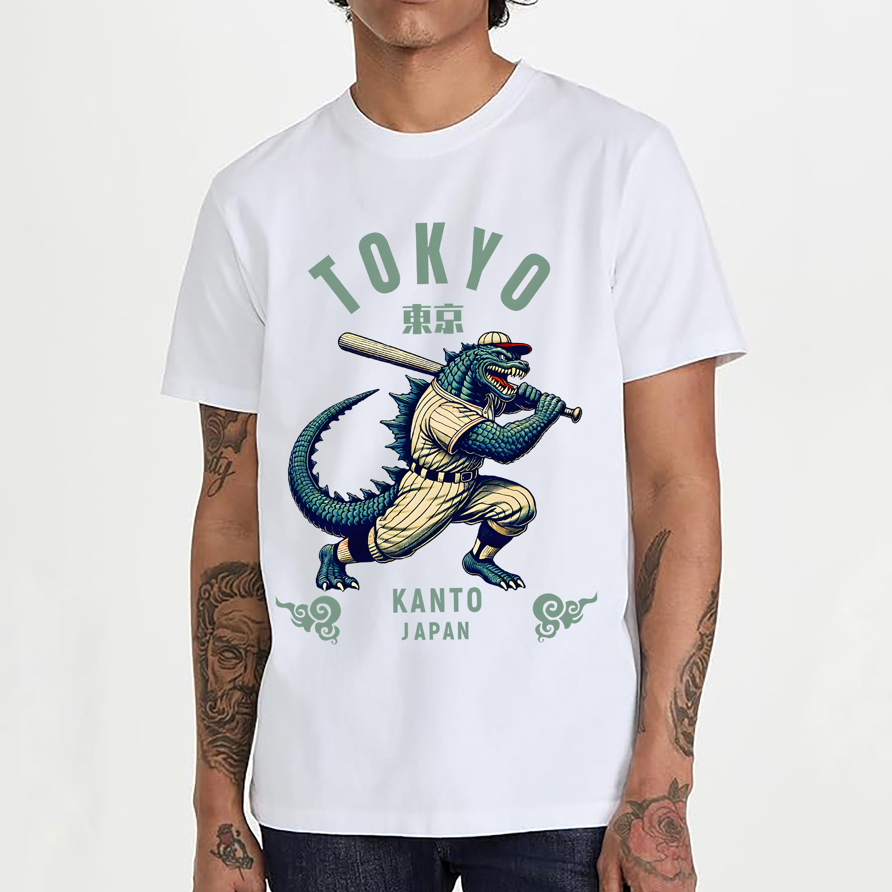 Tokyo Kanto T-Rex Baseball Japanese Style Classic Tee