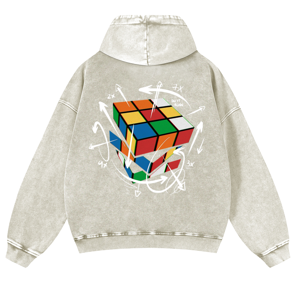 The Cube's Formula Vintage Washed Cotton Back Art Hoodie