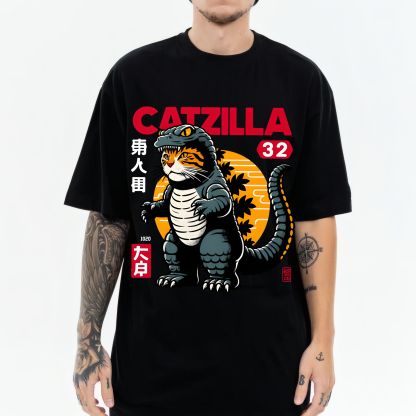 Catzilla Cat Godzilla Japanese Style Classic Tee