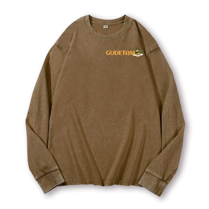 Egg Saint Patrick Vintage Washed Cotton Back Art Long-sleeve T-shirt